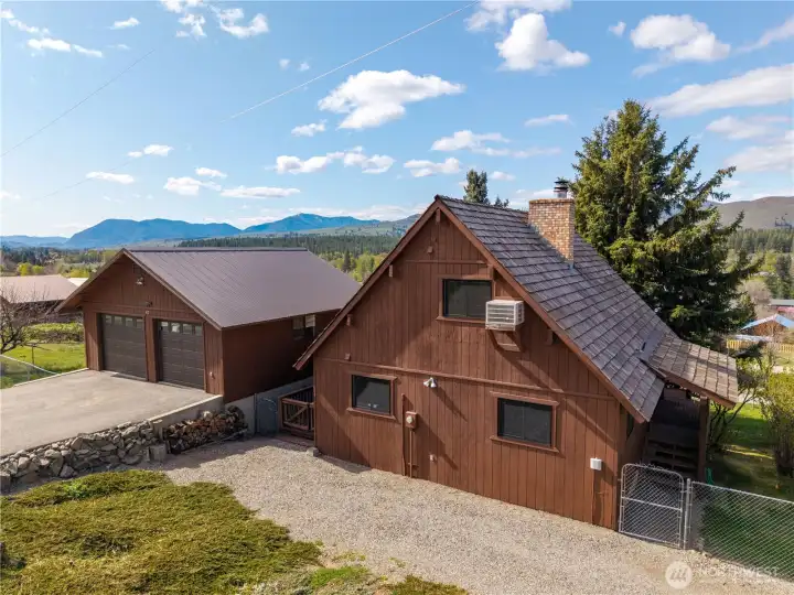 Asphalt driveway for easy snow removal.