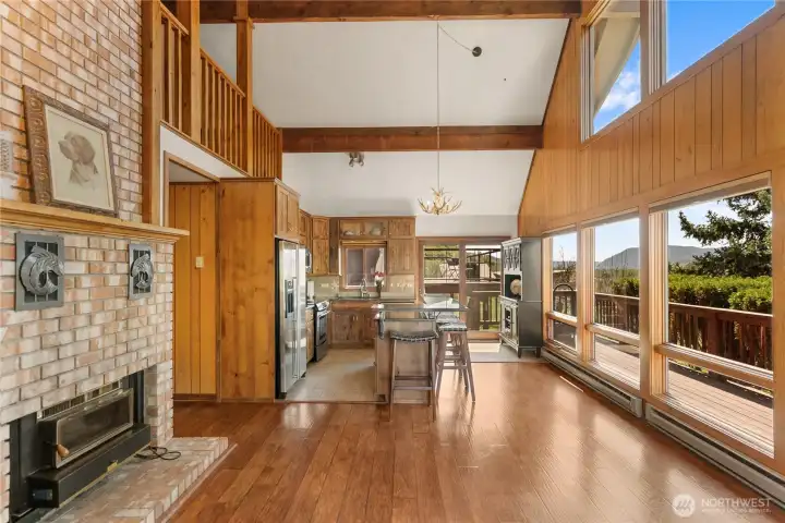 Sun filled open floor plan concept.