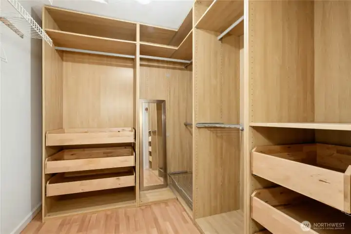 Those built-ins aren't just closet space — they're an organizational system you didn't know you needed