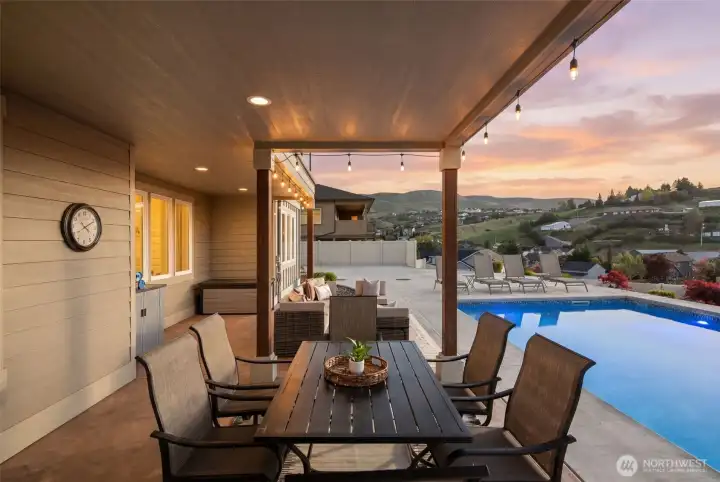 Enjoy sunset evenings on your back patio