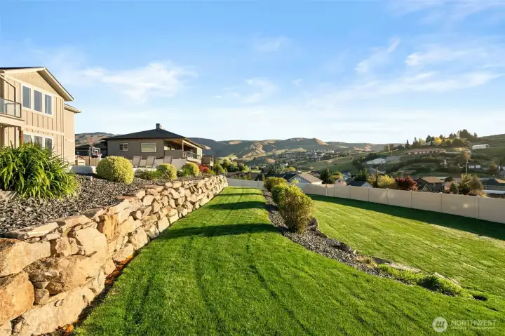 Large flat grass with irrigation