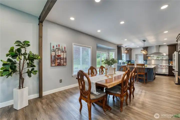 Dining room is open to the kitchen making this a great place to gather and entertain.