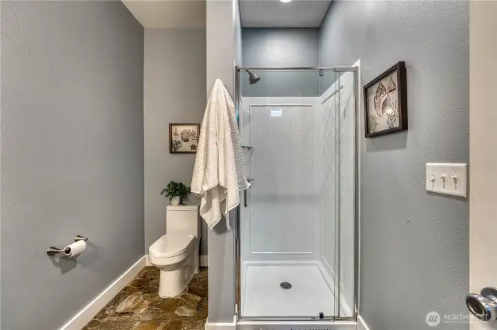 Mainfloor bathroom includes a shower adding to the functionality of this great floorplan.