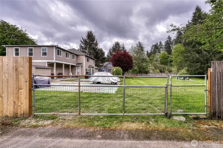 Side gate for easy RV access.