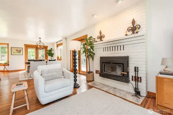 wood burning fireplace