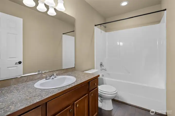 Supporting bathroom for upstairs guest