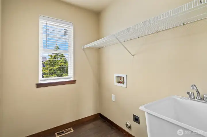 Conveniently located laundry room upstairs so you don’t have to transport your clothes up and down the stairs