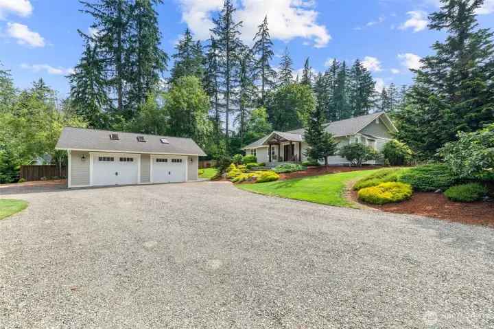 3 car garage with lots of storage and bonus room in the back!