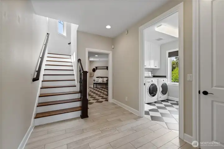 Upstairs to bonus room.