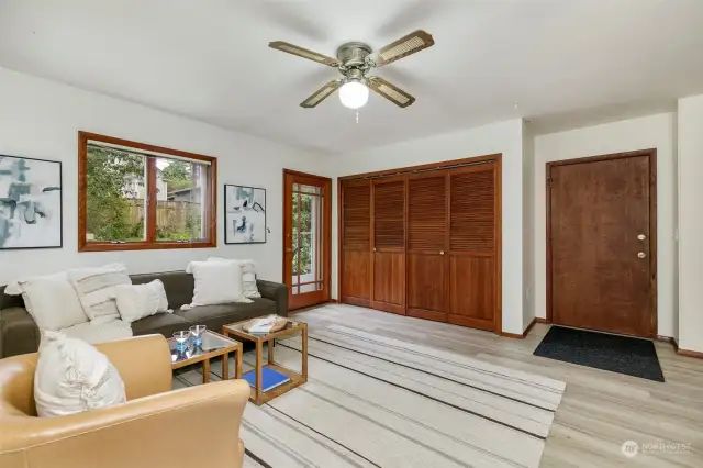 Family room with access to back yard.