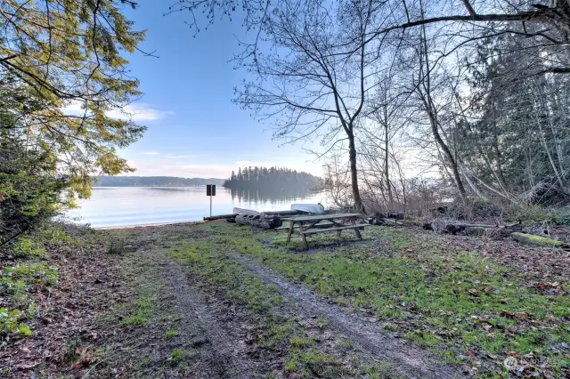 Private beach launch and picnic area