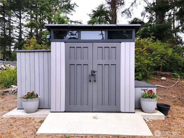 Storage shed on concrete pad....