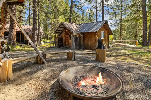 Main cabin & fire pit!