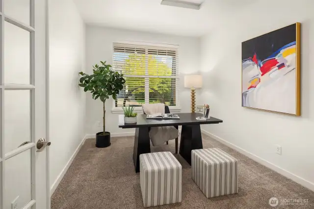 Office with french doors