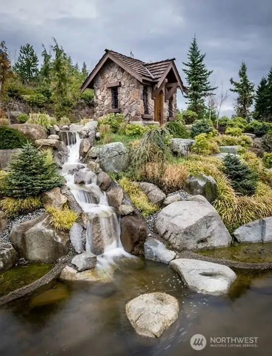 waterfall welcomes you into Eagle Pointe