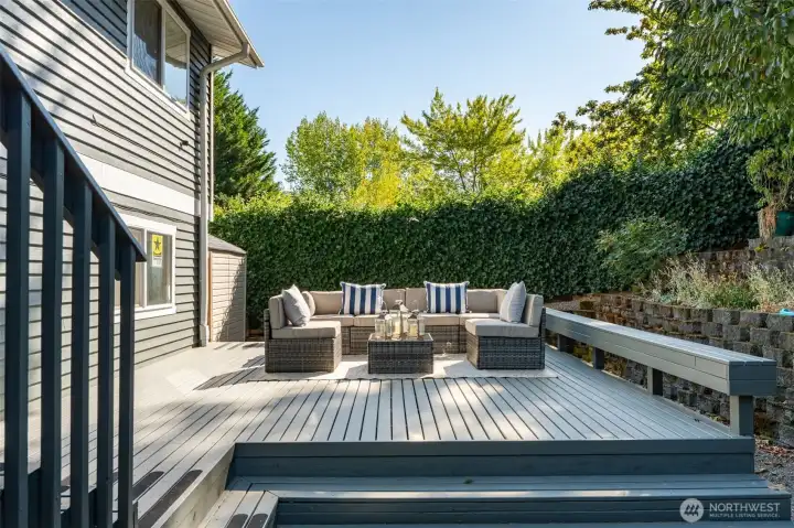 Whether you're reading a book or hanging out with your friends, you're going to love this backyard.