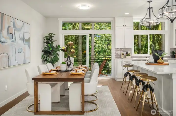 Seamless connection from dining room to outdoor patio