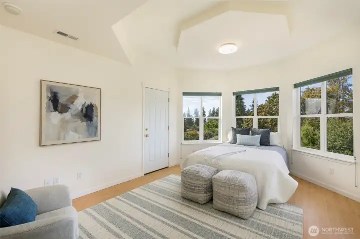 Primary bedroom with territorial views.