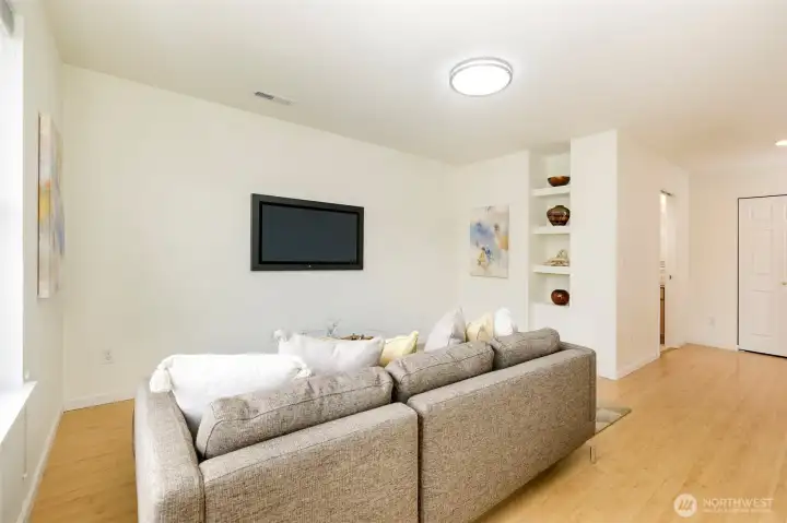Upper level media room.