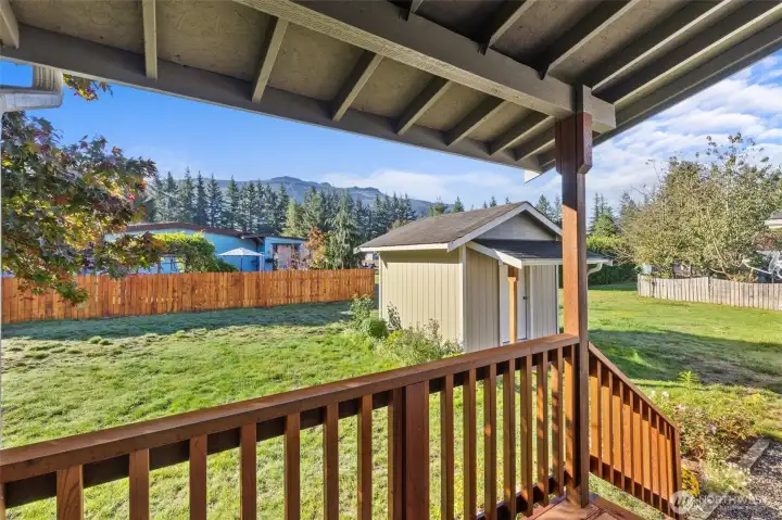 back porch to backyard