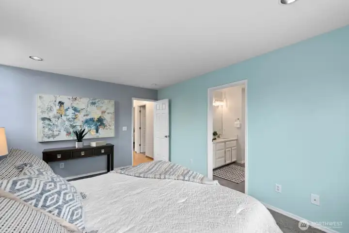 Primary bedroom is very spacious.