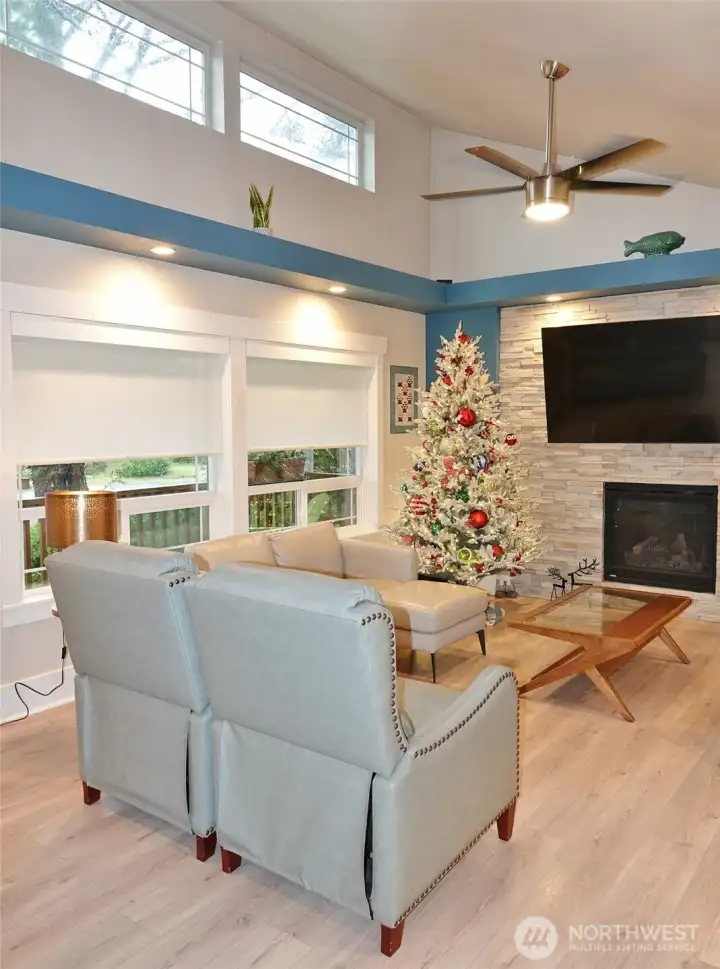 Vaulted Ceiling and lots of natural light.