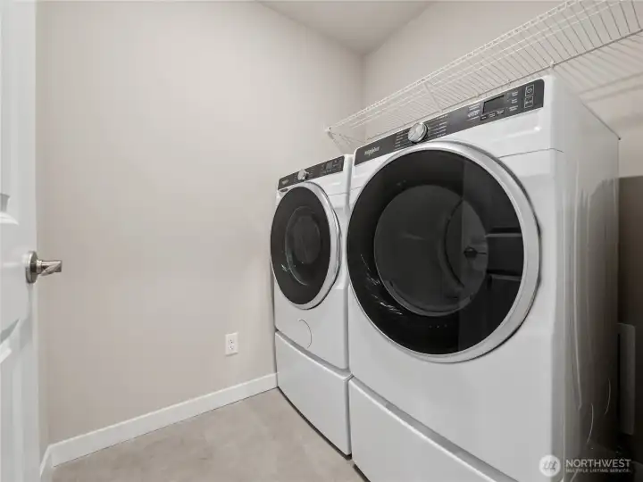 Utility room on the 2nd level. Actual home is under construction and materials, colors, and finishes will vary. See site agent for details.