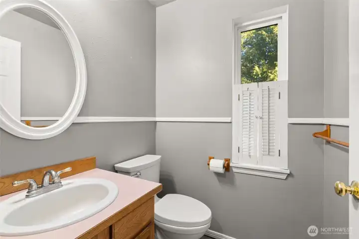 Main level half bathroom