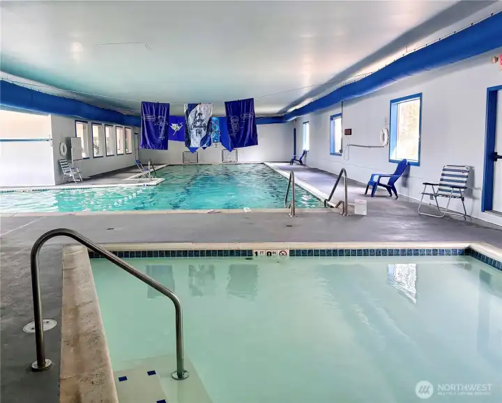 Indoor heated lap pool and Kiddie Pool