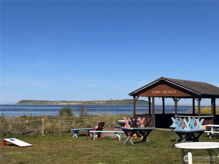 Picnic area next to clubhouse.