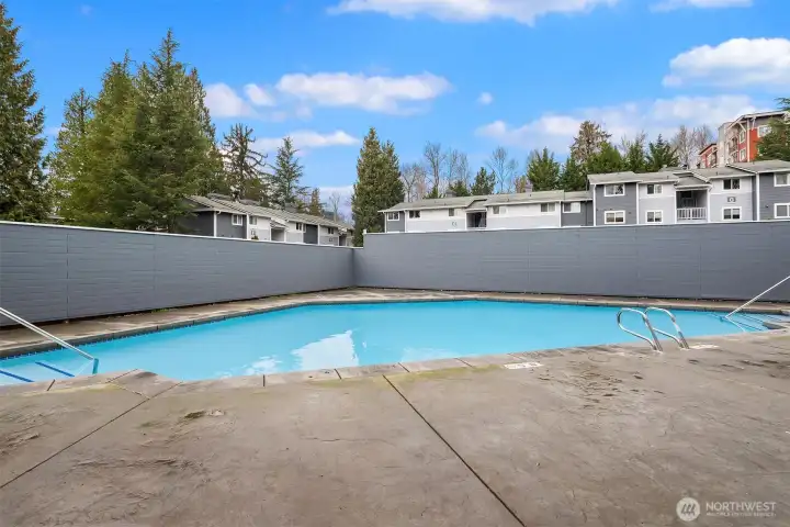 Common amenities include an outdoor pool for summertime fun.