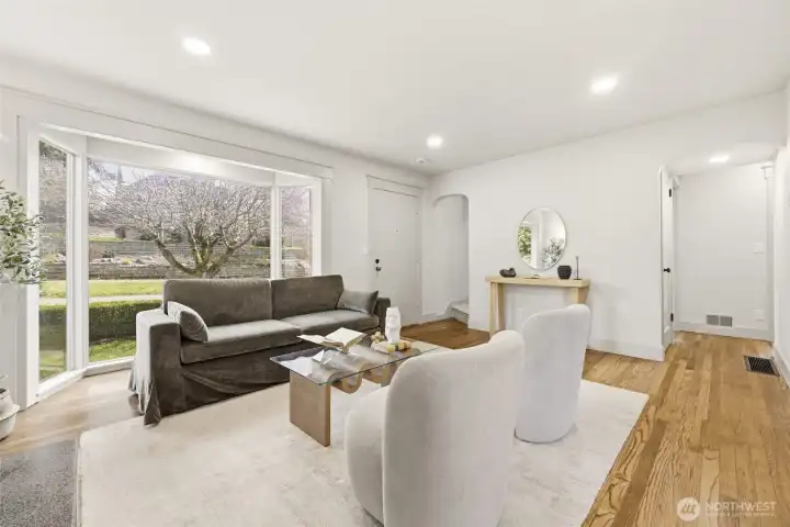 Light-filled living with a cozy, elevated feel