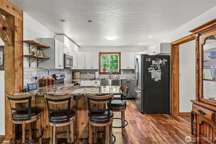 Spacious kitchen with eating peninsula