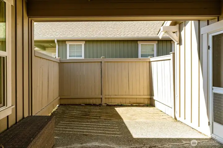 Covered and private patio to enjoy year round