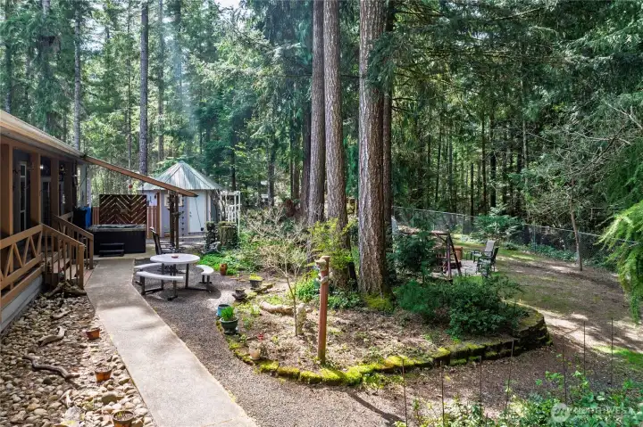 Side view of backyard