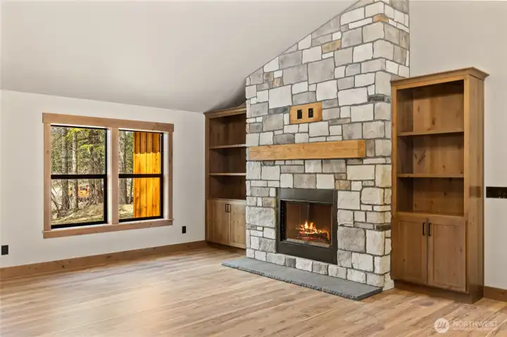 Matching wood trim package throughout home