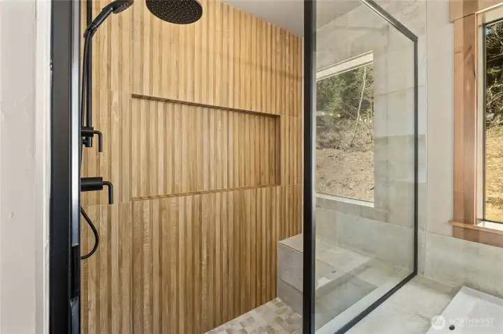 Walk in shower in master bathroom