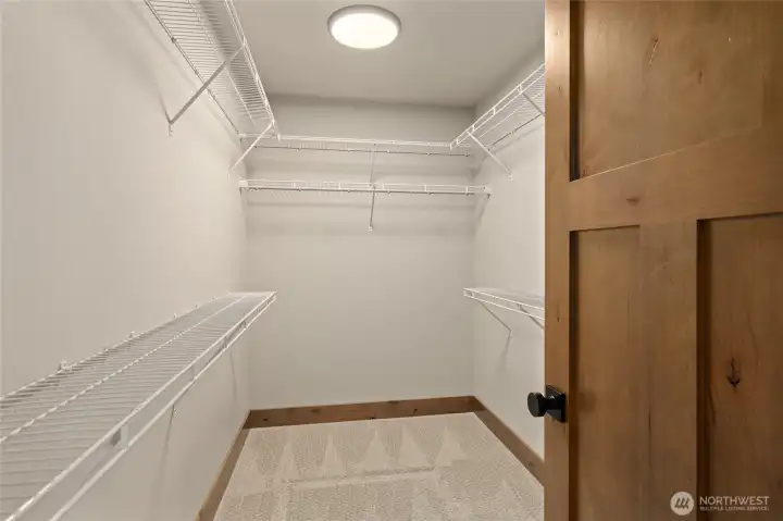 Walk in closet in master bedroom