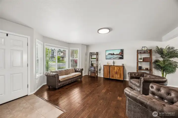 Beautiful engineered wood flooring throughout most of downstairs.