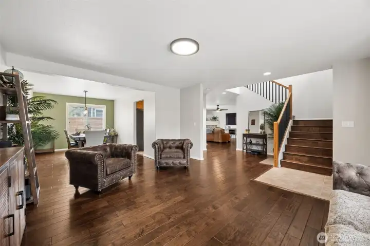 White doors and trim with updated hardware.