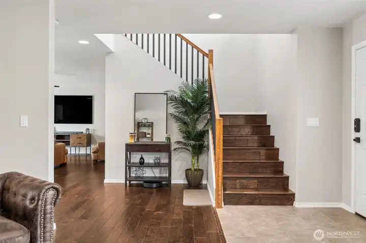 Even the stairs are engineered hardwood!