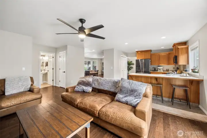 Two downstairs closets -plus a kitchen pantry closet.