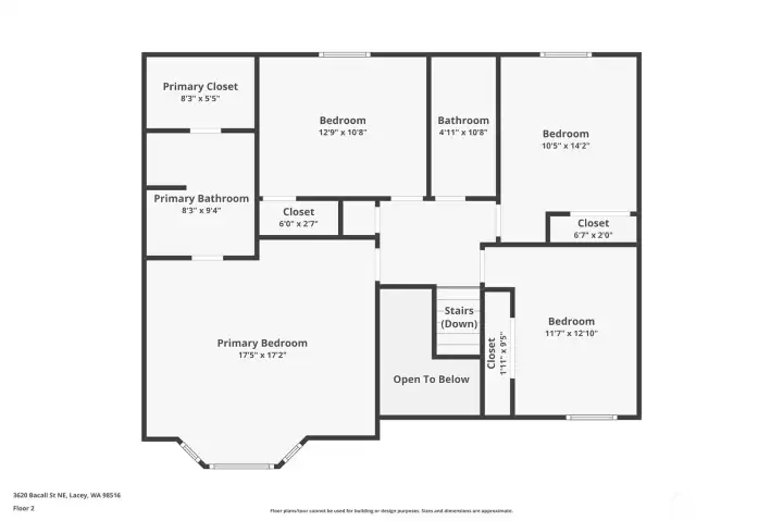 Four spacious bedrooms upstairs.