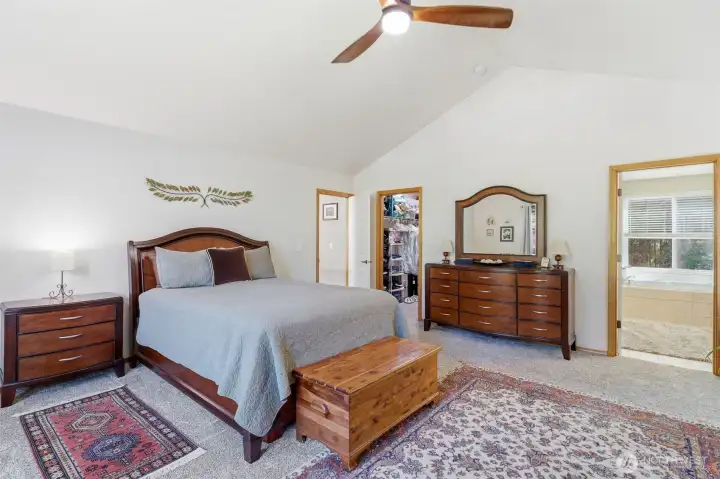 Spacious, peaceful primary suite, a sanctuary to slow down, rest and renew.