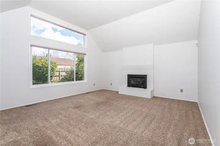 Big picture window offers lots of natural light, east facing