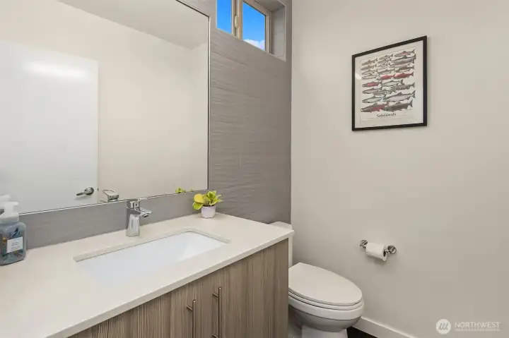 Half bath convenient on same level as living/kitchen/dining.