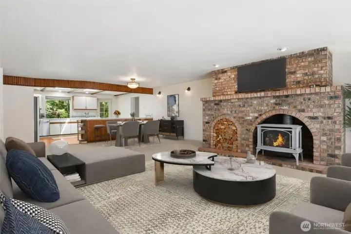 Living Room with Gas Stove