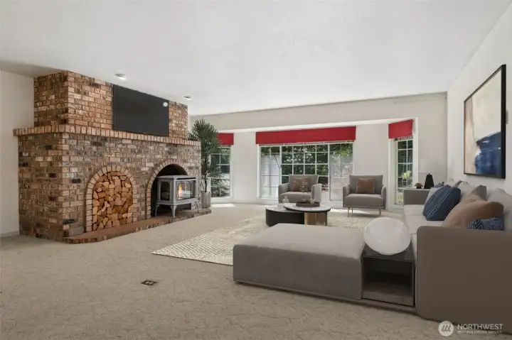 Living Room with Gas Stove