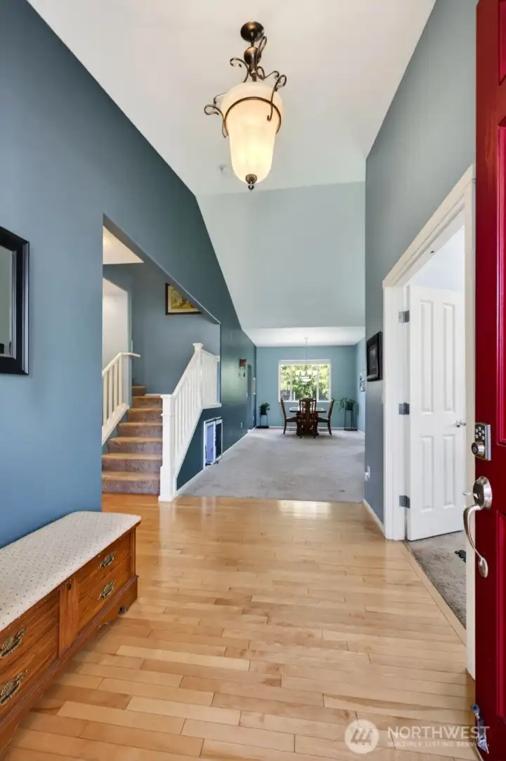 You are greeted with a foyer area as you enter the front door
