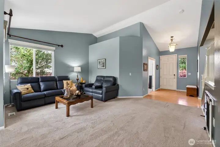 Vaulted ceilings in the entryway & formal living room